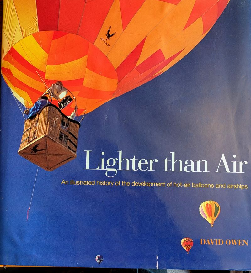 Picture of colour pictorial book cover showing hot air balloon airborne in bright blue sky